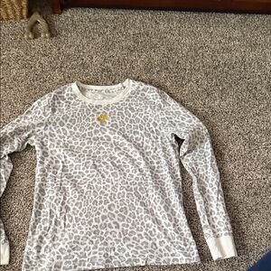 Nike women’s Long Sleeve Tee - White and Gray Leopard Print